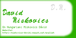 david miskovics business card