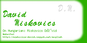 david miskovics business card